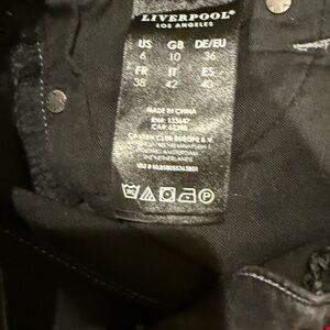 Liverpool womens Dark Charcoal Jeans almost black skinny jeans size 6/28